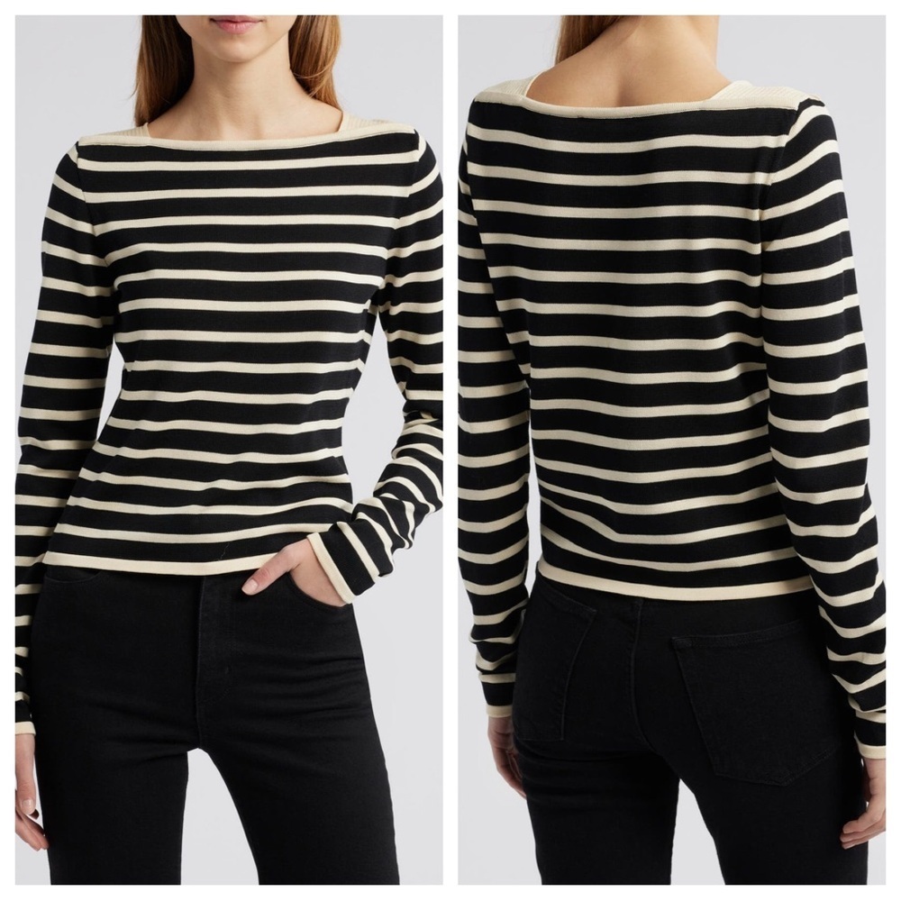 Striped Black and tan Women's Top
